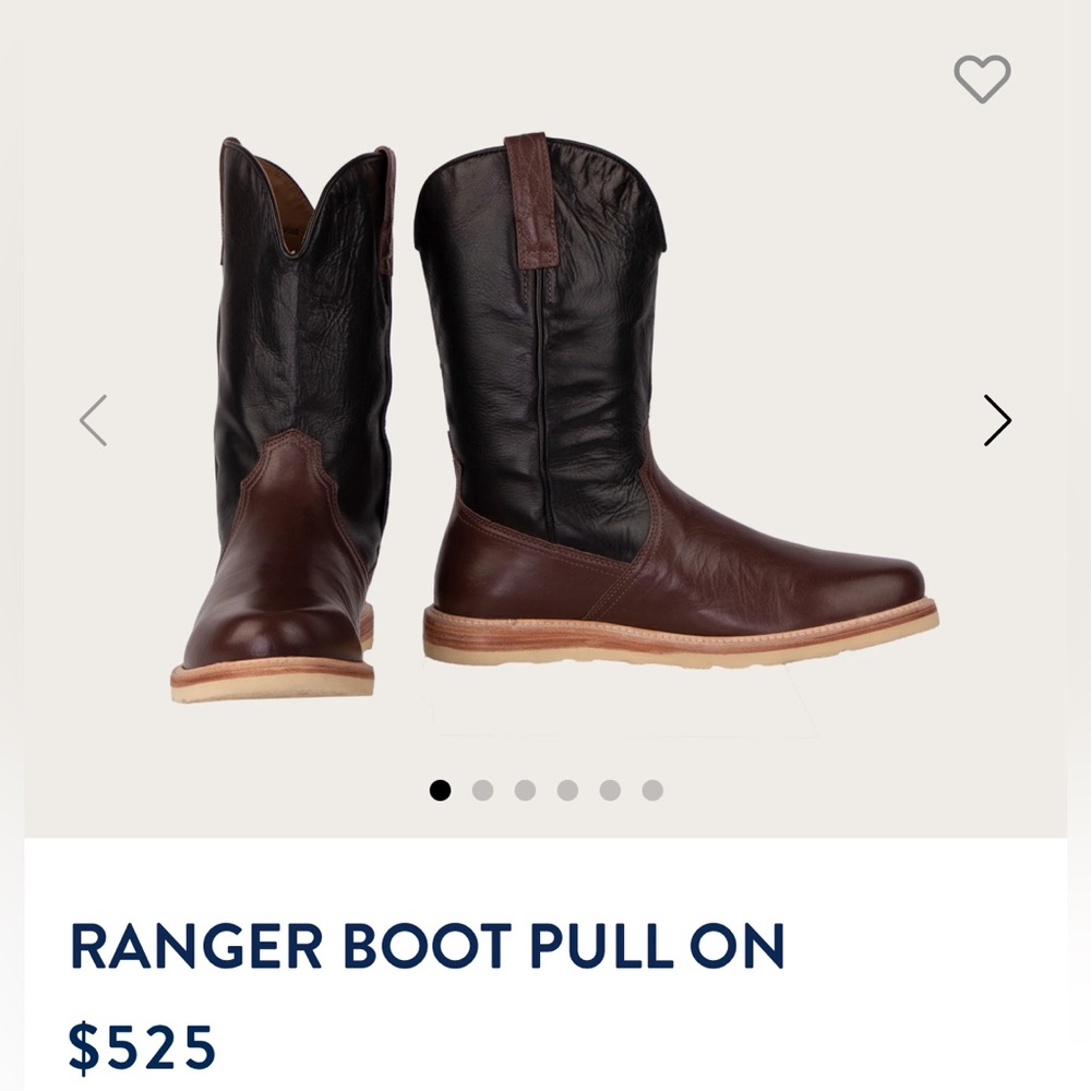Lucchese Bison Ranger Pull On Boots, Men’s Size 12